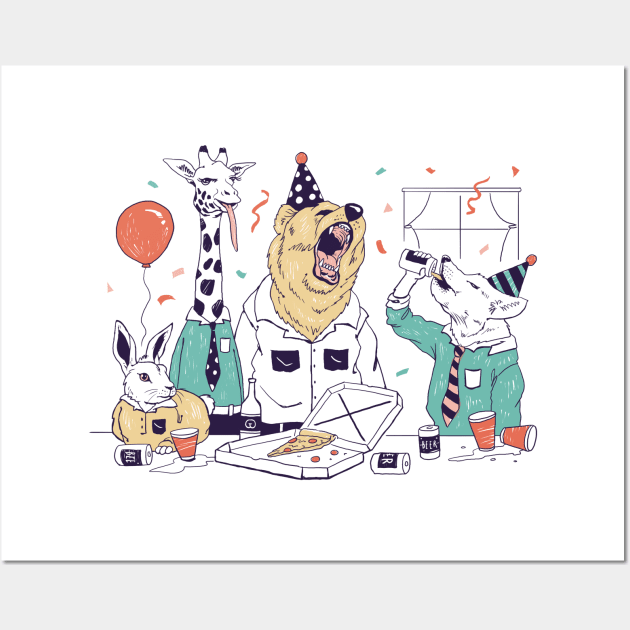 Party Animals! Wall Art by Vincent Trinidad Art